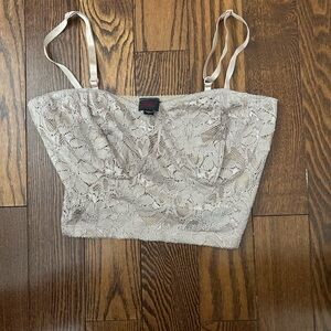 2B Bebe Lace Crop Top in Cream